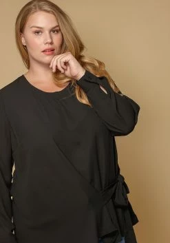 Pleione Plus Size Women Clothing Self-Tie Wrap Front Blouse -Asoph Sales Shop 2000619 001 4