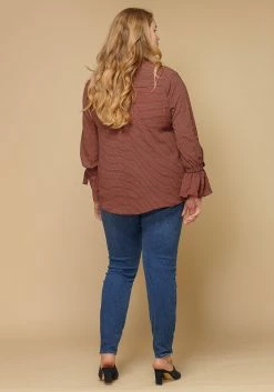 Pleione Self-tie Bell Cuff Plus Size Women Clothing Button Down Shirt Blouse -Asoph Sales Shop 2000623 230 4