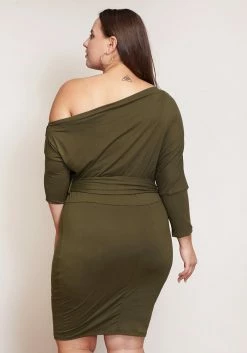 Asoph Women Clothing Plus Size One Shoulder Bodycon Dress -Asoph Sales Shop 2002490 125 4