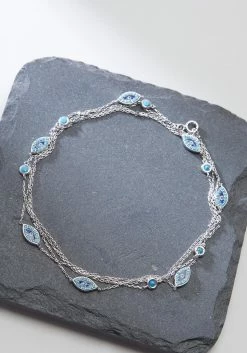 HAND MADE DIAMONDS BY THE YARD EVIL EYE NECKLACE