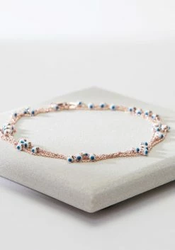 ROSE GOLD DIAMONDS BY THE YARD SMALL EVIL EYE NECKLACE