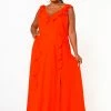 Nurode Plus Size Ruffle Trim Wrapped Maxi Dress