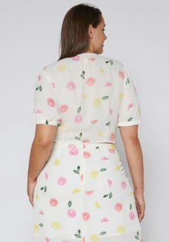 Nurode Plus Size Citrus Print Crop Top -Asoph Sales Shop 2003580 310 3