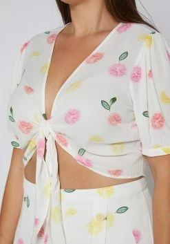 Nurode Plus Size Citrus Print Crop Top -Asoph Sales Shop 2003580 310 4