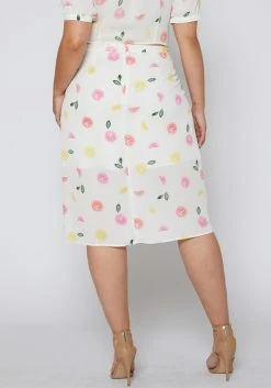 Nurode Plus Size Citrus Print Midi Skirt -Asoph Sales Shop 2003581 310 4