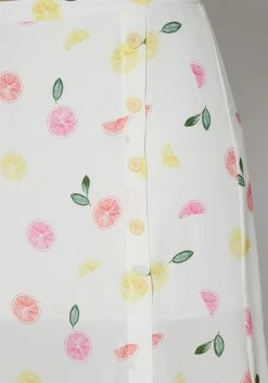 Nurode Plus Size Citrus Print Midi Skirt -Asoph Sales Shop 2003581 310 5