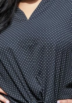 Pleione Plus Size Mandarin Collar Tie Hem Blouse -Asoph Sales Shop 2004341 301 5