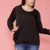 Pleione Plus Size Cross Front Crewneck Blouse Top