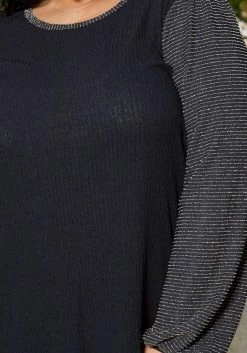 Pleione Plus Size Women's Ribbed Round Neck Holiday Top -Asoph Sales Shop 2004346 286 4