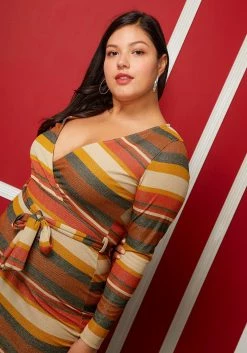Asoph Plus Size V-Neck Multi Colored Tie Front Dress -Asoph Sales Shop 2004689 159 4