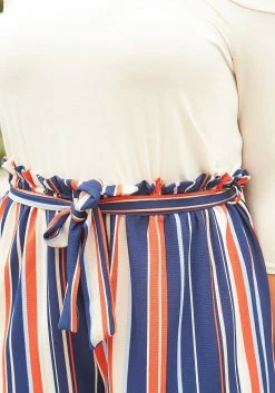 Asoph Plus Size Off Shoulder Stripe Romper -Asoph Sales Shop 2004698 118 4