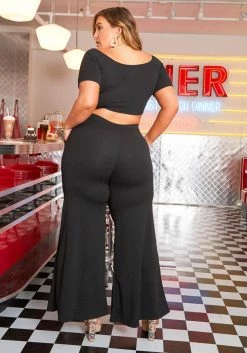 Asoph Plus Size Crop Top & Wide Pants Set -Asoph Sales Shop 2004813 001 3