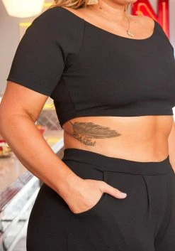 Asoph Plus Size Crop Top & Wide Pants Set -Asoph Sales Shop 2004813 001 4