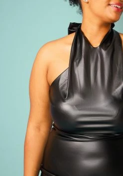 Plus Size Halter Tie Neck Mini Dress -Asoph Sales Shop 2005085 001 2