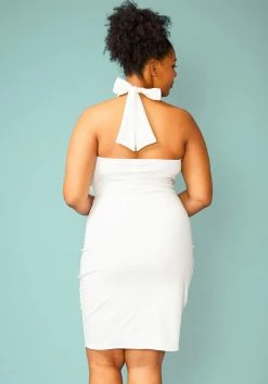 Plus Size Halter Tie Neck Mini Dress -Asoph Sales Shop 2005085 135 1