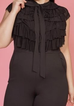 Asoph Plus Size Ruffle Tie Neck Sleeveless Jumpsuit -Asoph Sales Shop 2005116 001 4