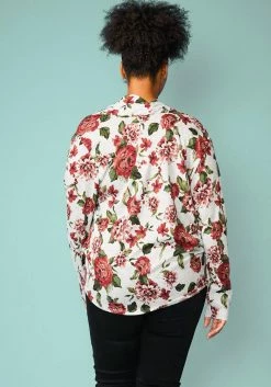 Pleione Plus Size Floral Wrap Knit Blouse -Asoph Sales Shop 2005242 213 3