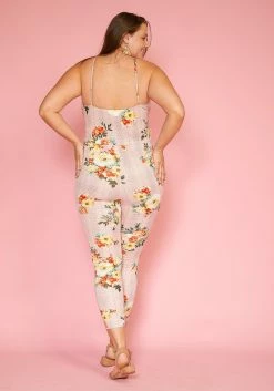 Asoph Plus Size Floral Plaid Cropped Cami Jumpsuit -Asoph Sales Shop 2005456 186 2