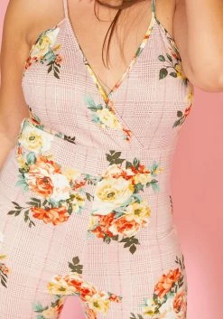 Asoph Plus Size Floral Plaid Cropped Cami Jumpsuit -Asoph Sales Shop 2005456 186 4