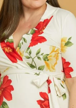 Asoph Plus Size Short Sleeve Floral Wrap Maxi Dress -Asoph Sales Shop 2005572 002 4