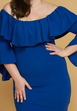 Plus Size Ruffle Off Shoulder Party Dress 7 Plus Size Ruffle Off Shoulder Party Dress -Asoph Sales Shop 2005574 117 3