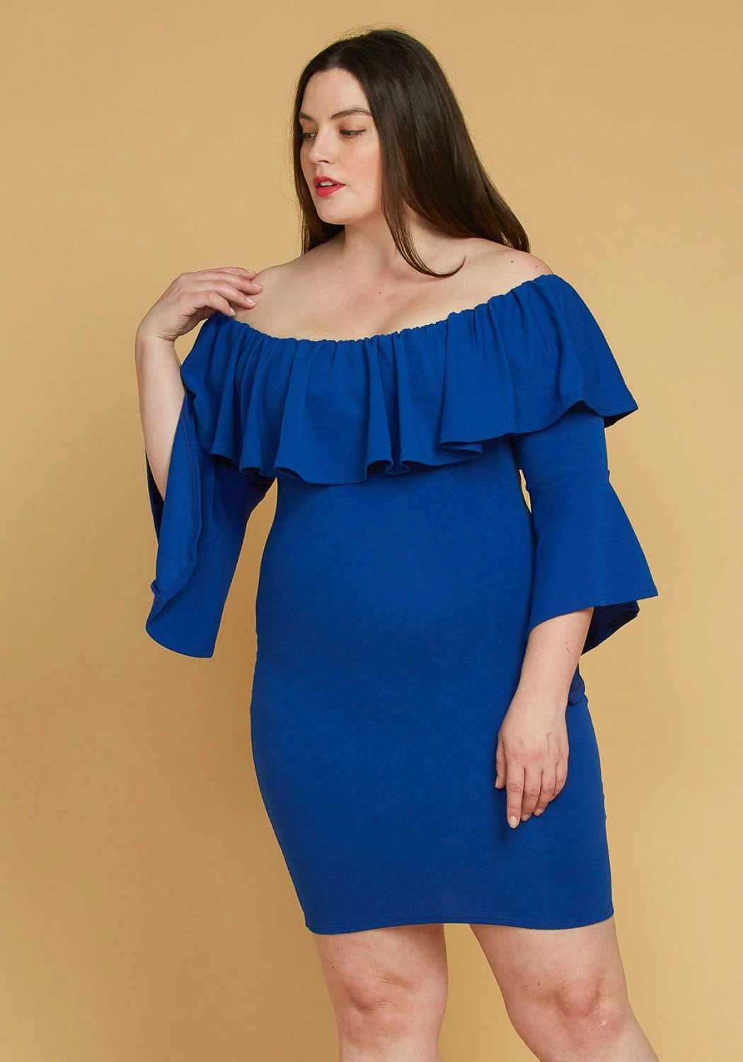 Plus Size Ruffle Off Shoulder Party Dress 1 Plus Size Ruffle Off Shoulder Party Dress