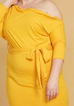 Asoph Plus Size One Shoulder Tie Waist Dress -Asoph Sales Shop 2005600 105 4