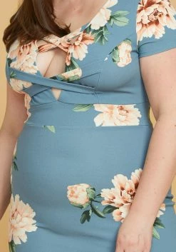Asoph Plus Size Cross Front Floral Bodycon Dress -Asoph Sales Shop 2005610 167 4