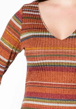 Asoph Plus Size Stripe Ribbed Midi Dress -Asoph Sales Shop 2006484 120 1