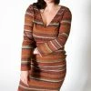 Asoph Plus Size Stripe Ribbed Midi Dress