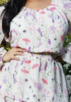 Pleione Plus Size Smocked Waist Ruffle Chiffon Dress -Asoph Sales Shop 2006667 102 4