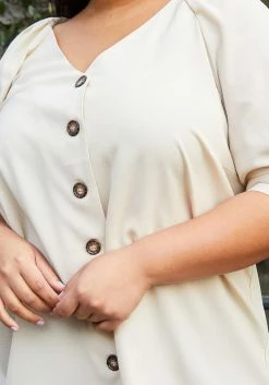 Pleione Plus Size Puff Shoulder Button Down Blouse -Asoph Sales Shop 2006721 154 4