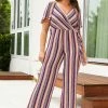 Asoph Plus Size Stripe Jumpsuit