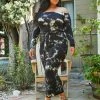 Asoph Plus Size Tie Dye Bodycon Dress