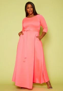 Asoph Plus Size Womens Classic Knot Front Maxi Dress -Asoph Sales Shop 2009066 004 3