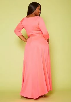 Asoph Plus Size Womens Classic Knot Front Maxi Dress -Asoph Sales Shop 2009066 004 5