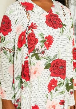 Asoph Curvy Womens Floral Casual Blouse -Asoph Sales Shop 2009677 002 4