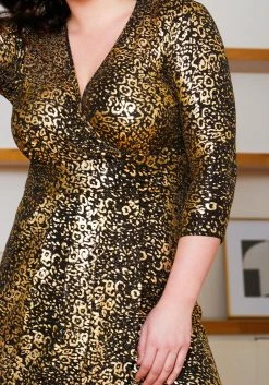 Asoph Plus Size Gold Metallic Leopard Dress -Asoph Sales Shop 2010215 146 1