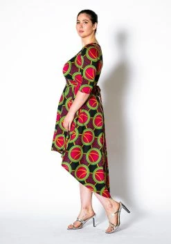 Asoph Plus Size Multi Print Hi Lo Wrap Dress -Asoph Sales Shop 2010216 187 3