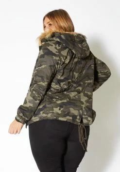 Asoph Plus Size Womens Faux Fur Trim Camo Puffer Jacket -Asoph Sales Shop 2010630 125 2