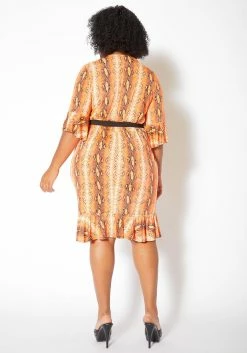 Asoph Plus Size Womens Vibrant Snakeskin Midi Dress -Asoph Sales Shop 2011094 109 4