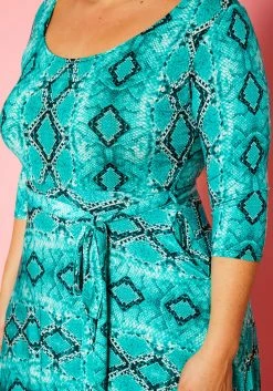 Plus Size Snake Print Fit & Flare Maxi Dress -Asoph Sales Shop 2011099 112 4