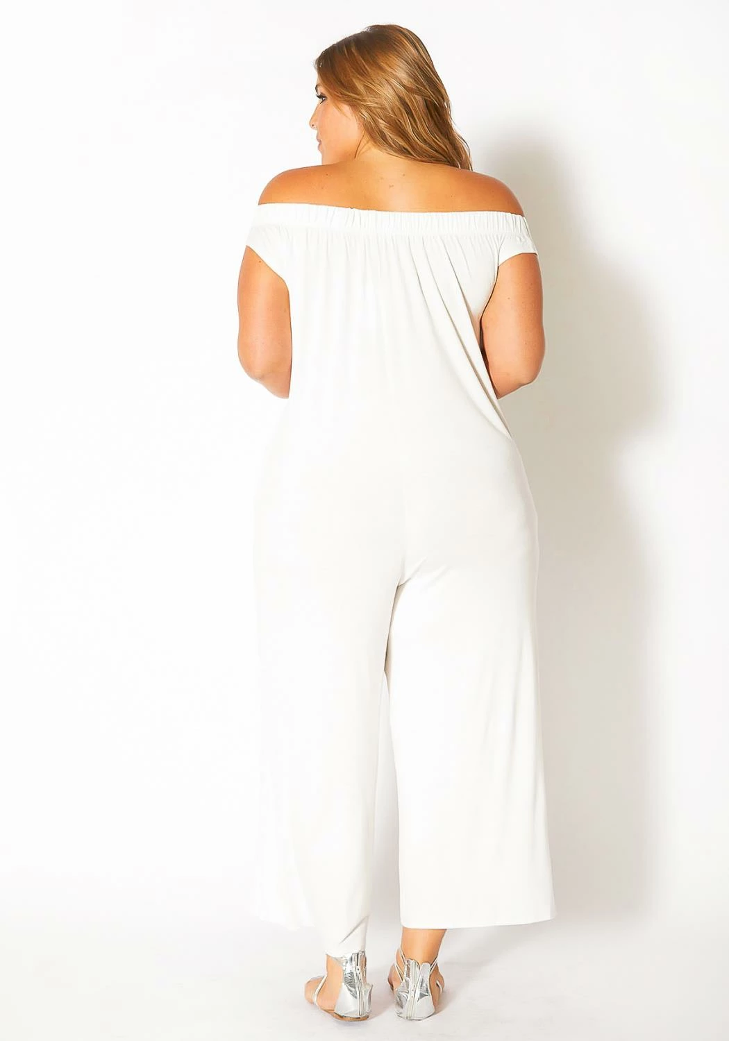 Bellatrix Plus Size Off Shoulder Wide Leg Jumpsuit 3 Bellatrix Plus Size Off Shoulder Wide Leg Jumpsuit - Image 3