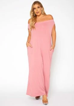 Bellatrix Plus Size Off Shoulder Wide Leg Jumpsuit