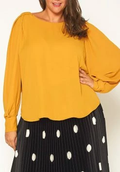 Pleione Plus Size Gathered Shoulder Blouse -Asoph Sales Shop 2011301 159 3