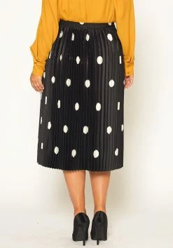 Pleione Plus Size Pleated Polkadot Midi Skirt -Asoph Sales Shop 2011311 172 2