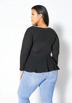 Asoph Plus Size Tie Hem Ribbed Sweater -Asoph Sales Shop 2011412 001 2