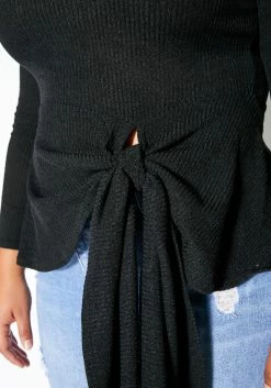 Asoph Plus Size Tie Hem Ribbed Sweater -Asoph Sales Shop 2011412 001 3