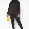 Asoph Plus Size Chill In Mock Neck Sweater & Leggings Set