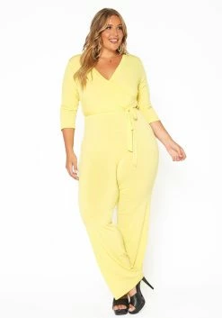 Asoph Plus Size Fancy V Neck Flare Jumpsuit -Asoph Sales Shop 2011574 105 1